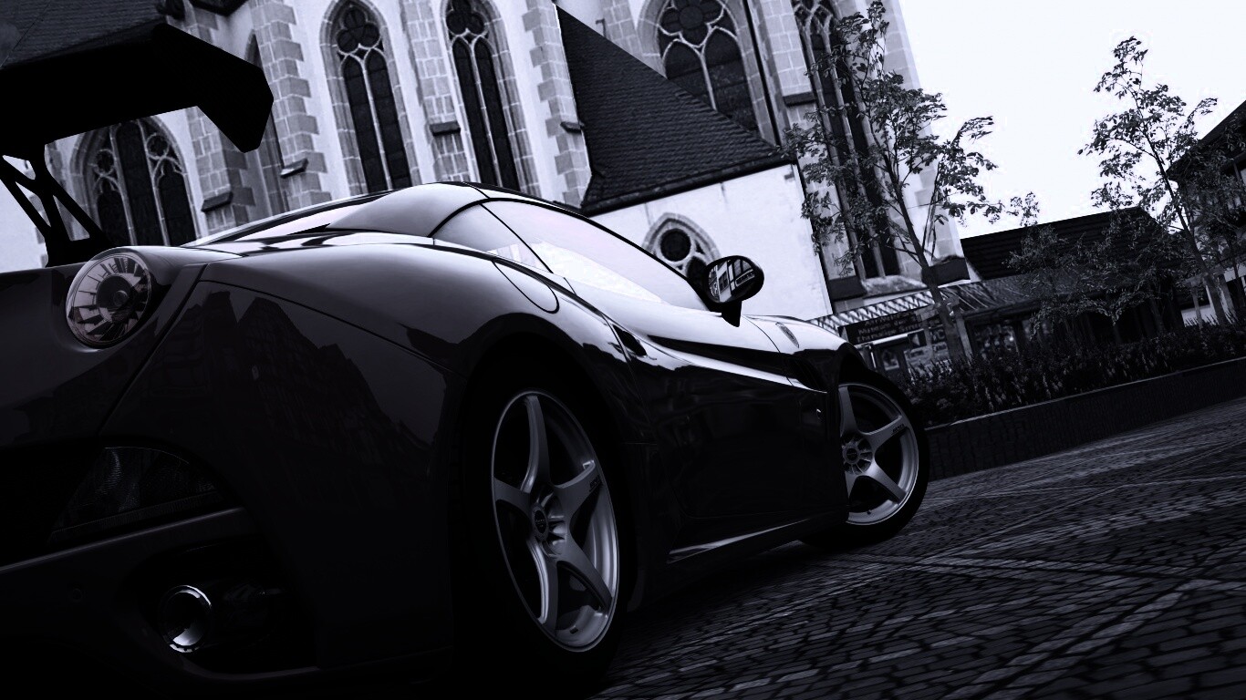 Ferrari на мостовой обои