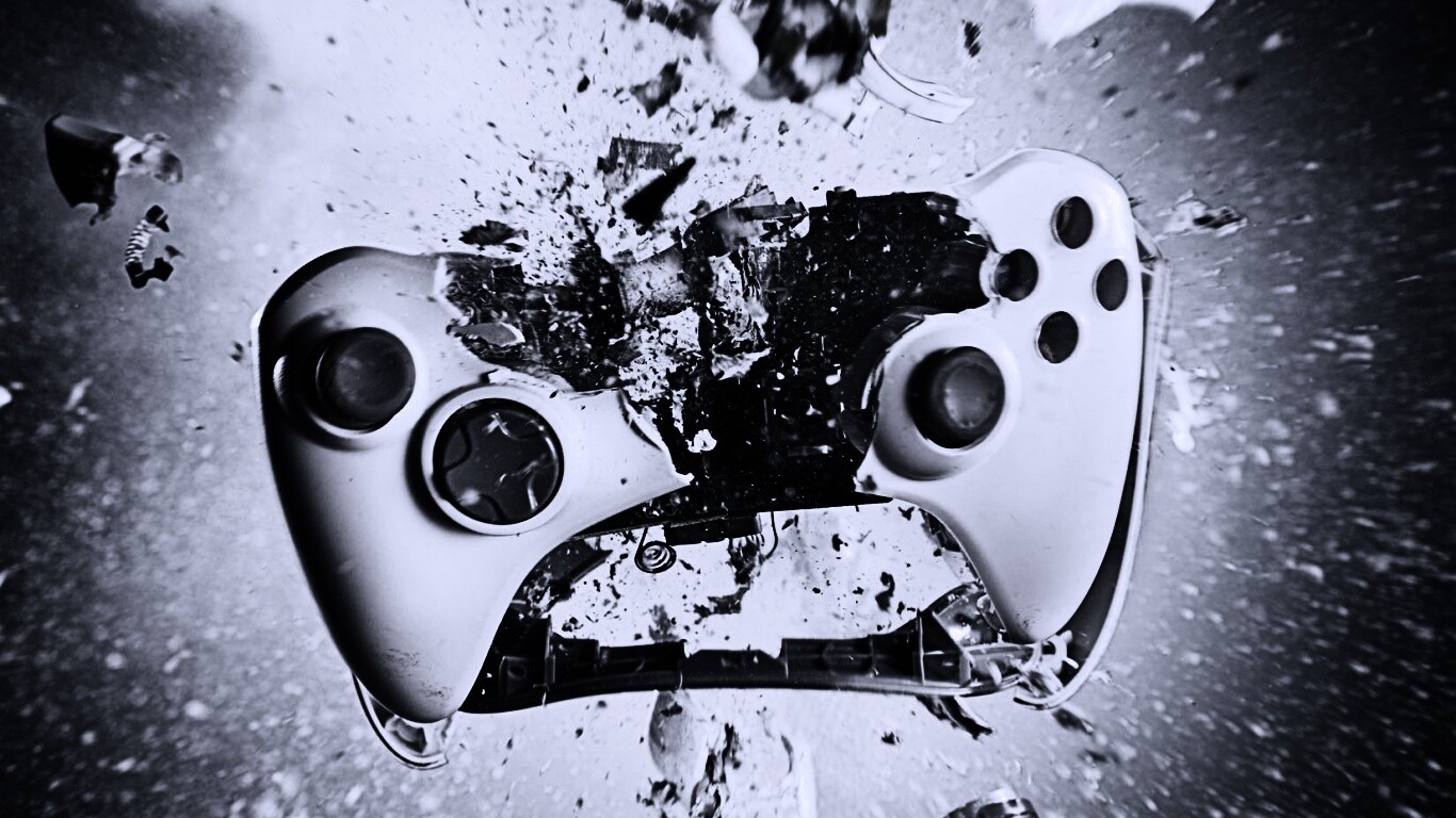 Взрывающийся белый контроллер xbox обои