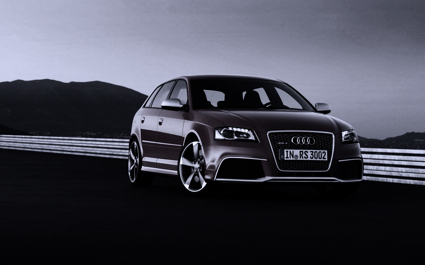 Красная Audi RS3 спереди обои