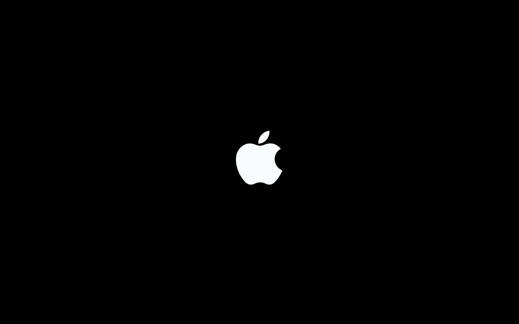 Логотип Apple на черном фоне обои