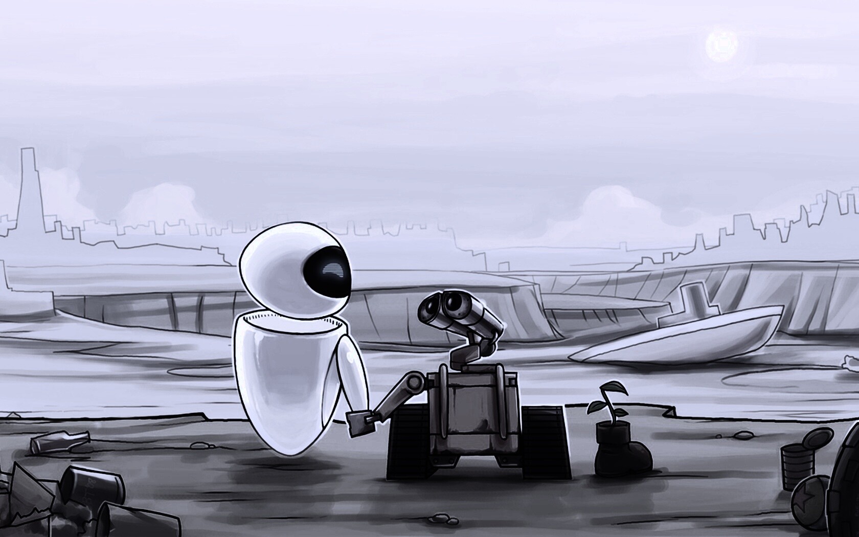 WALL-E и Ева обои
