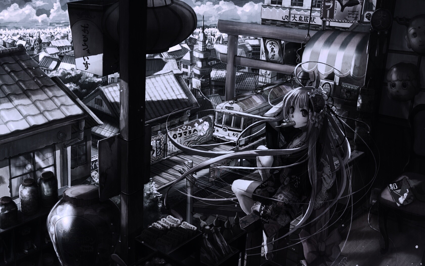 Девочка ест мороженное обои