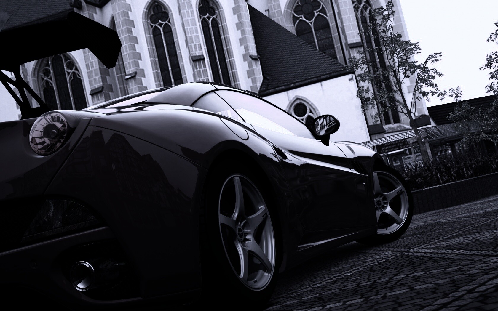 Ferrari на мостовой обои