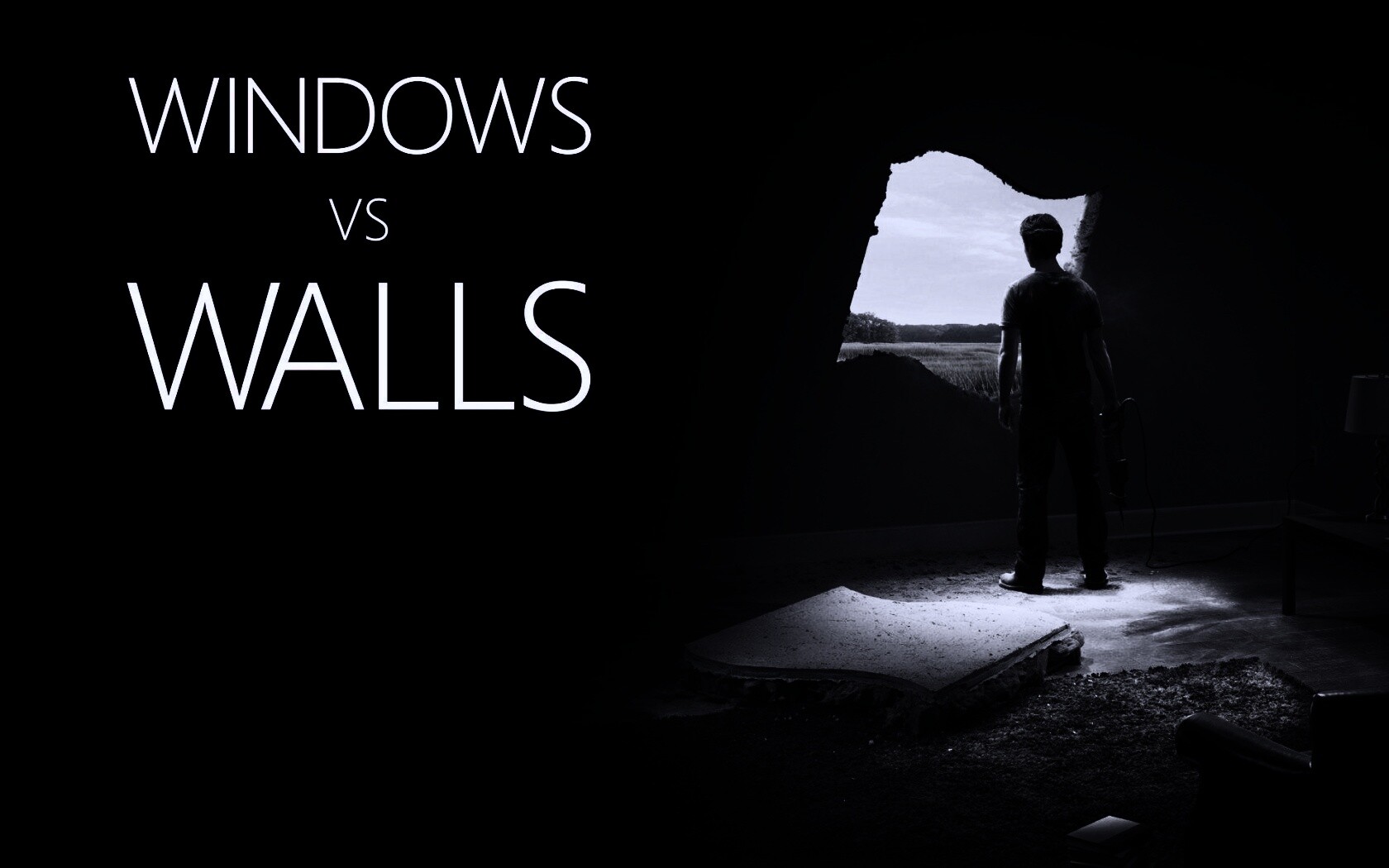 Windows против стен обои