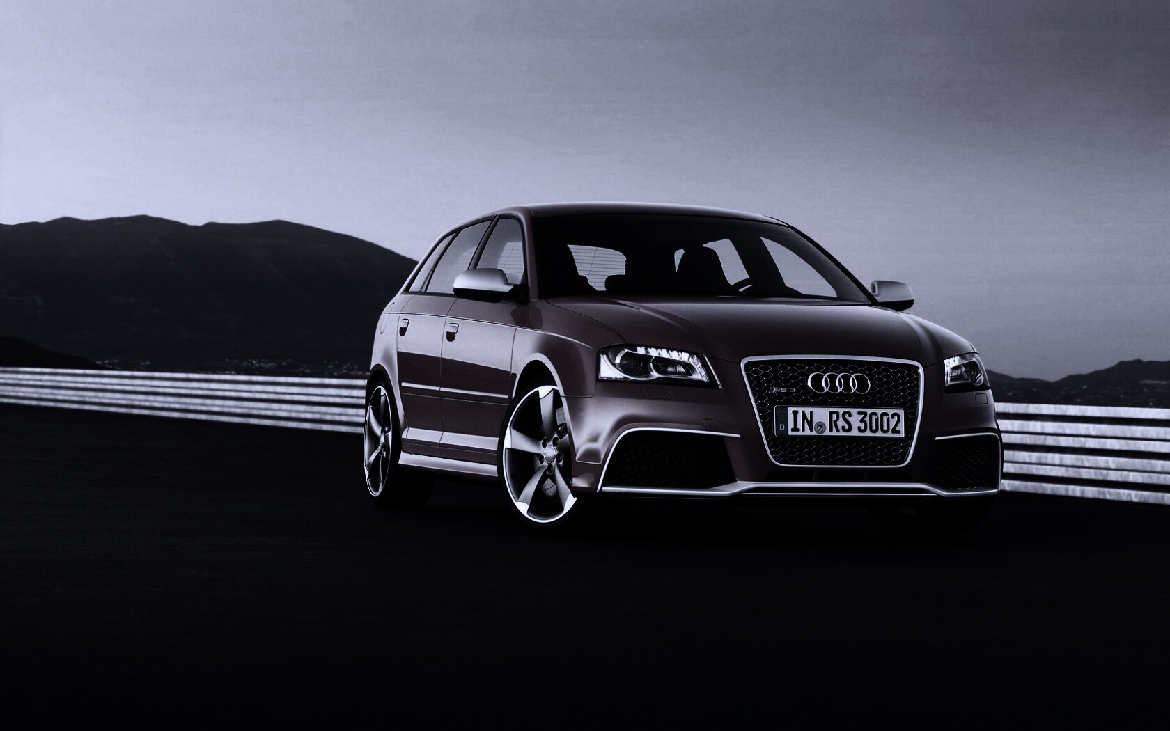 Красная Audi RS3 спереди обои