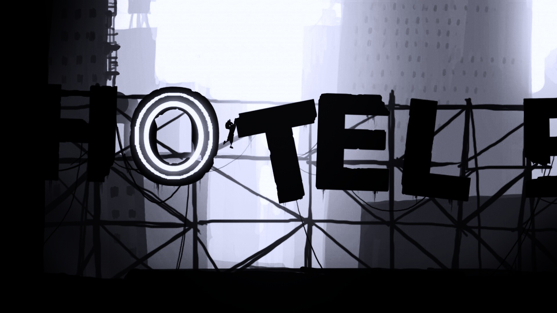 Мальчик из Limbo на вывеске "Hotel" обои