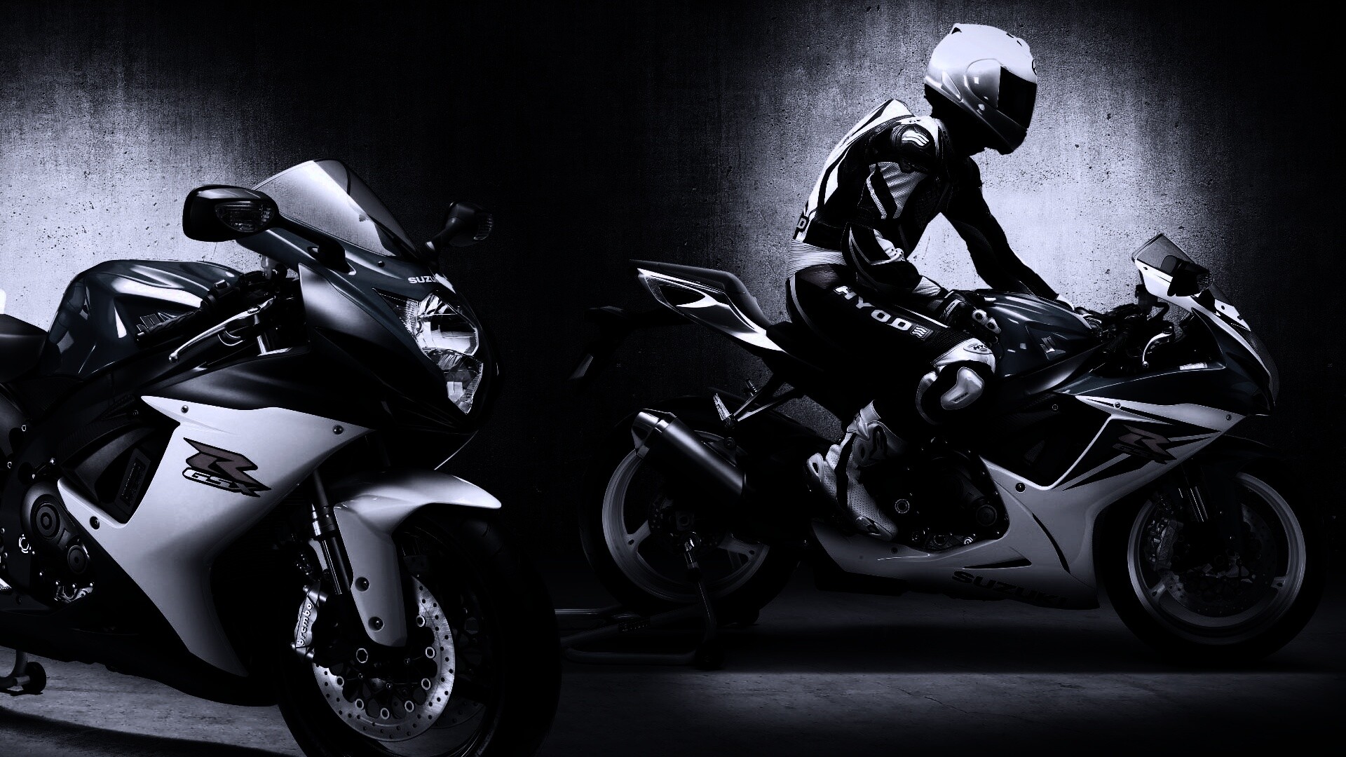 Suzuki и мотоциклист обои