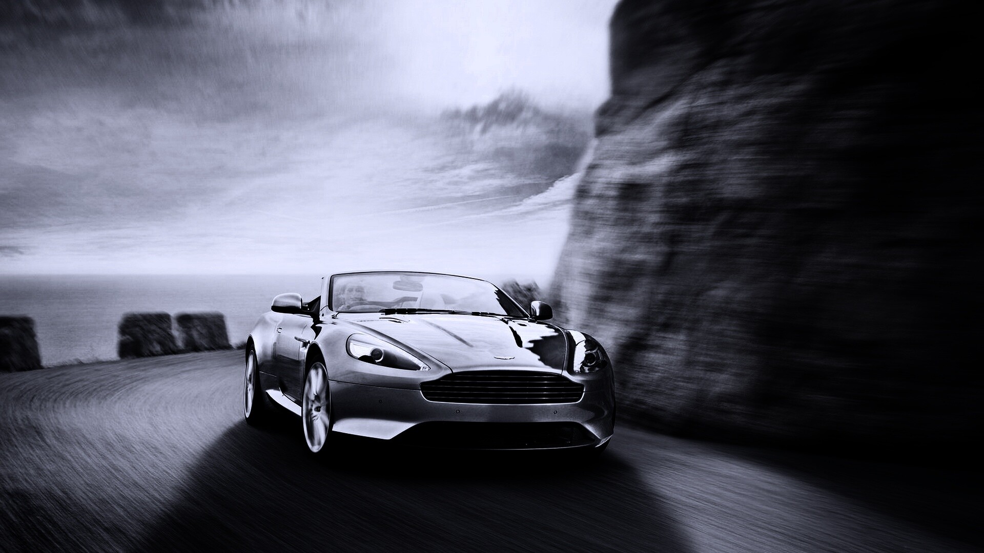 Aston Martin на повороте обои