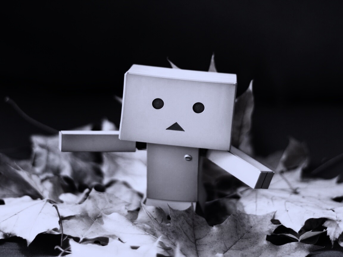  Yotsubato Danbo резвится листьях обои
