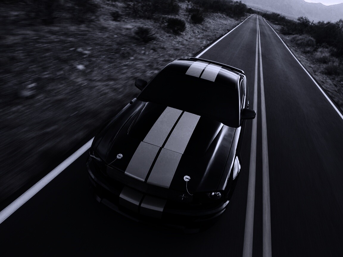 Ford Mustang  с гоночными полосками обои