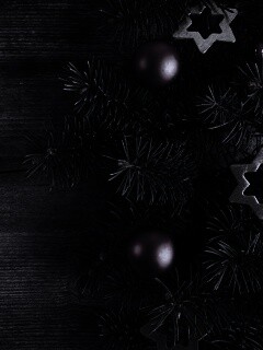 Новогодние игрушки на еловой ветке обои