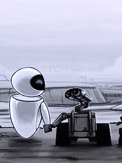 WALL-E и Ева обои