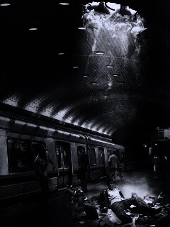 Провалившийся в метро обои