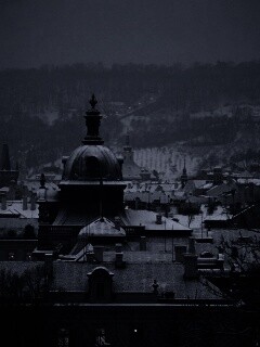 Город зимой обои