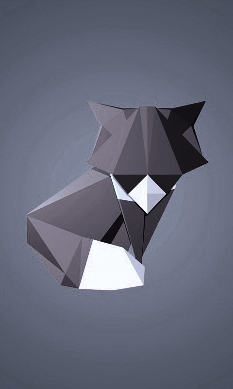 Origami fox обои