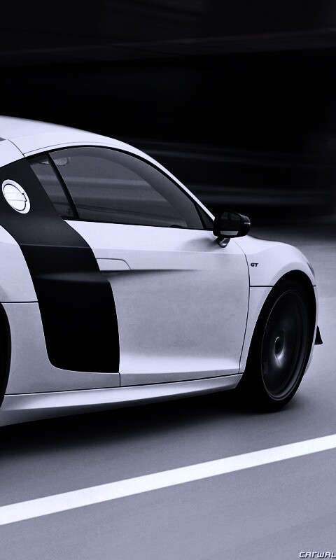 Audi R8 на скоростной трассе обои
