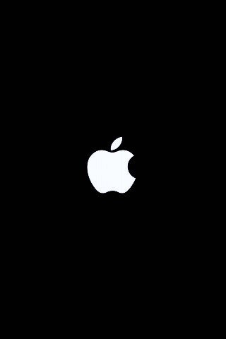 Логотип Apple на черном фоне обои