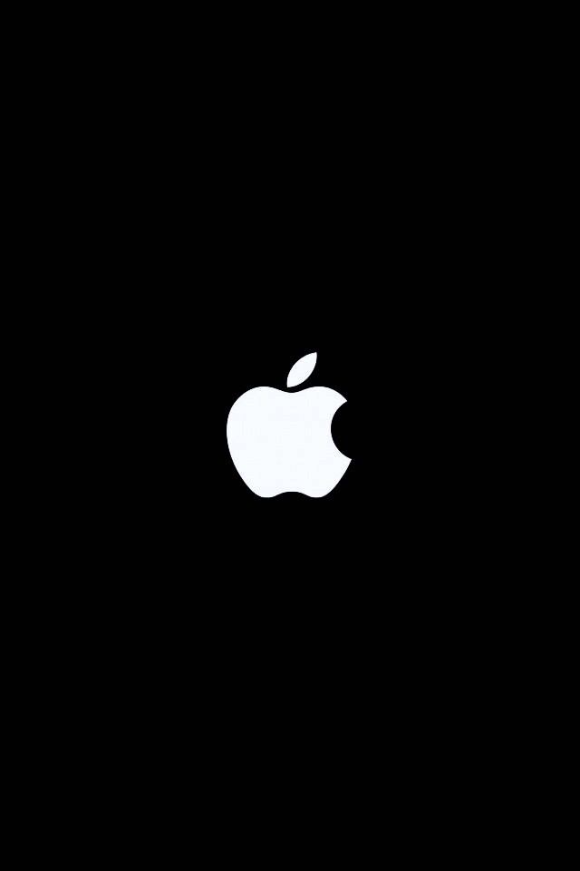 Логотип Apple на черном фоне обои
