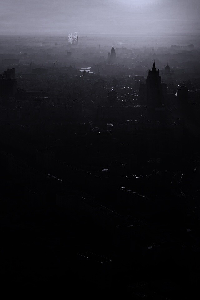 Москва в тумане обои