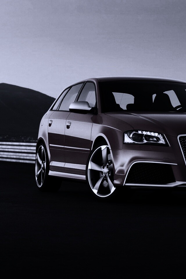 Красная Audi RS3 спереди обои