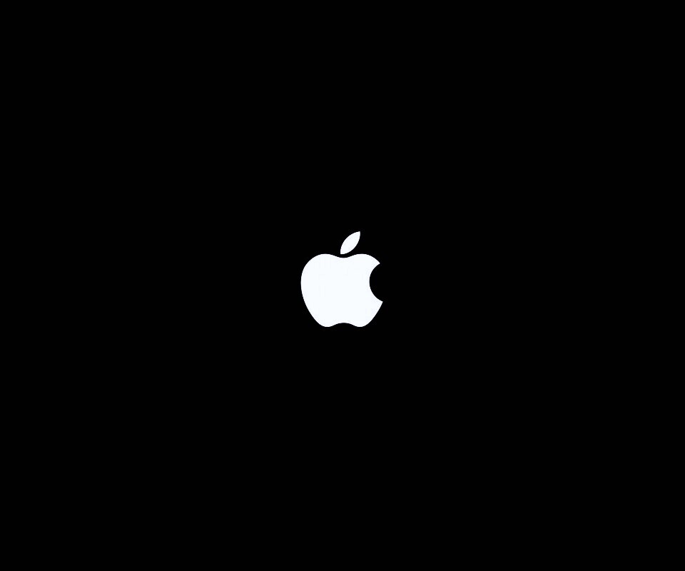 Логотип Apple на черном фоне обои