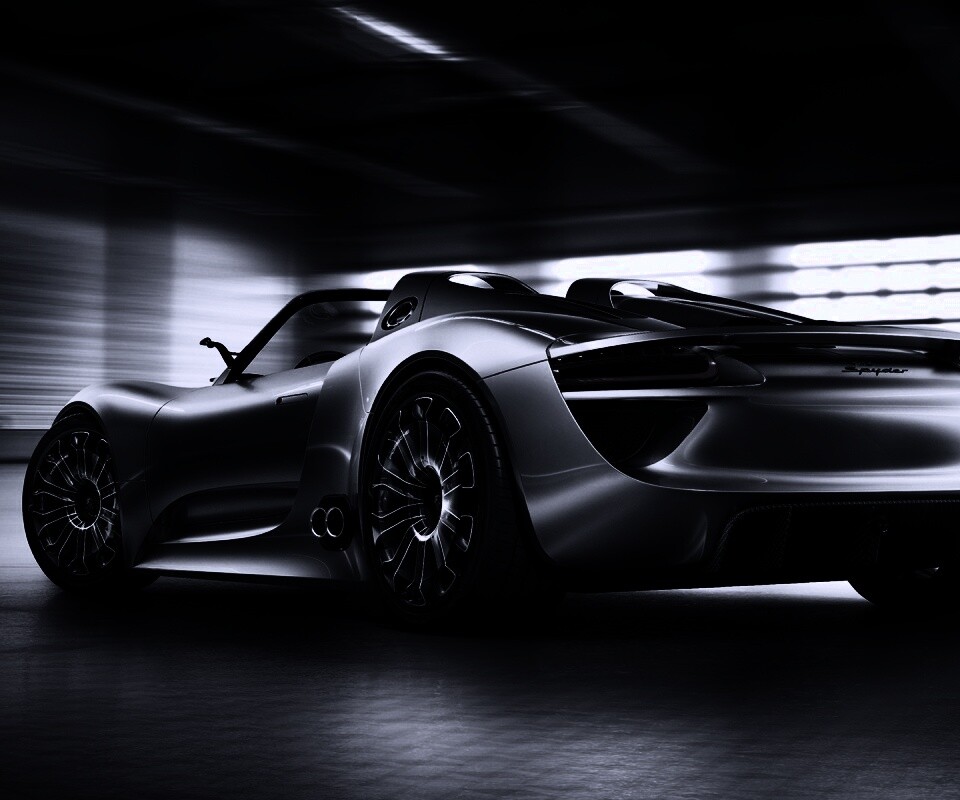 Porsche 918 Spider вид сзади обои