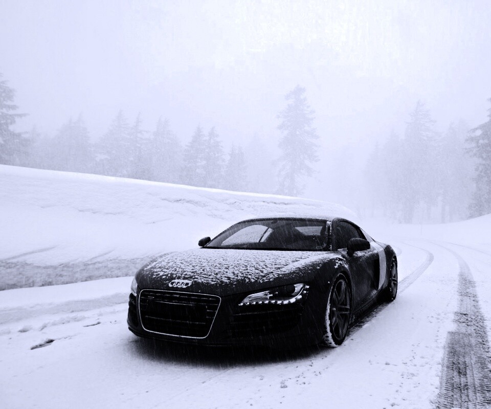 Audi R8 зимой обои