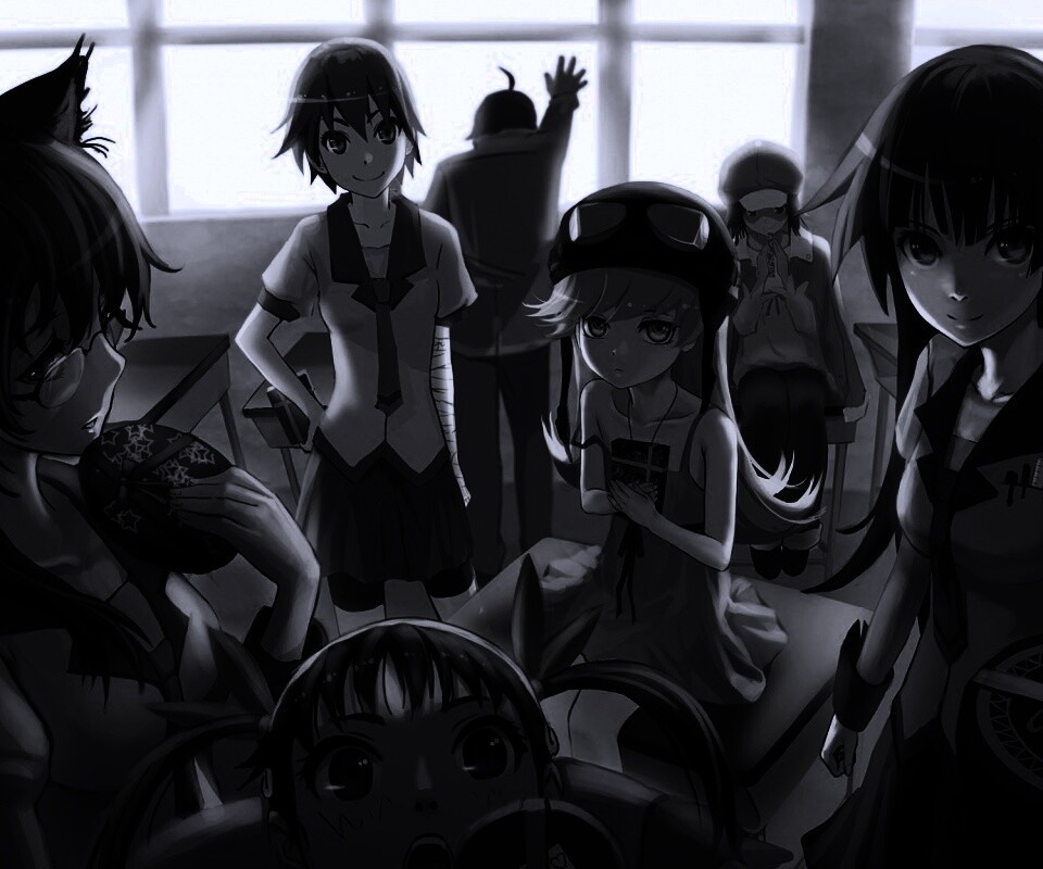 Девушки из Bakemonogatari обои