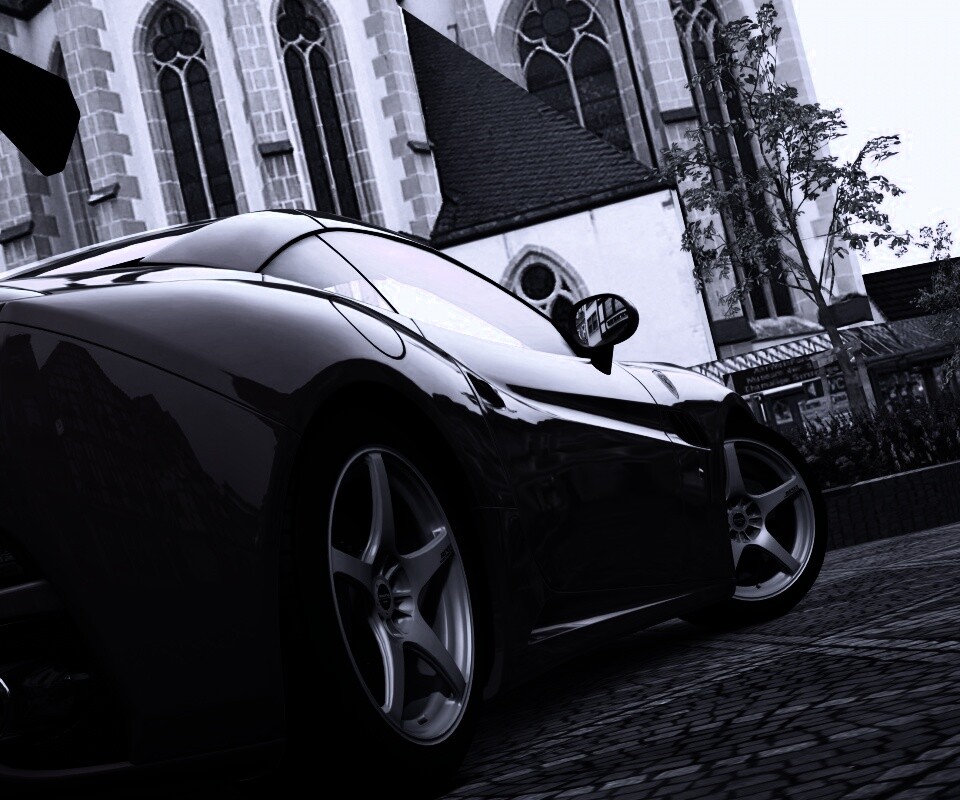 Ferrari на мостовой обои