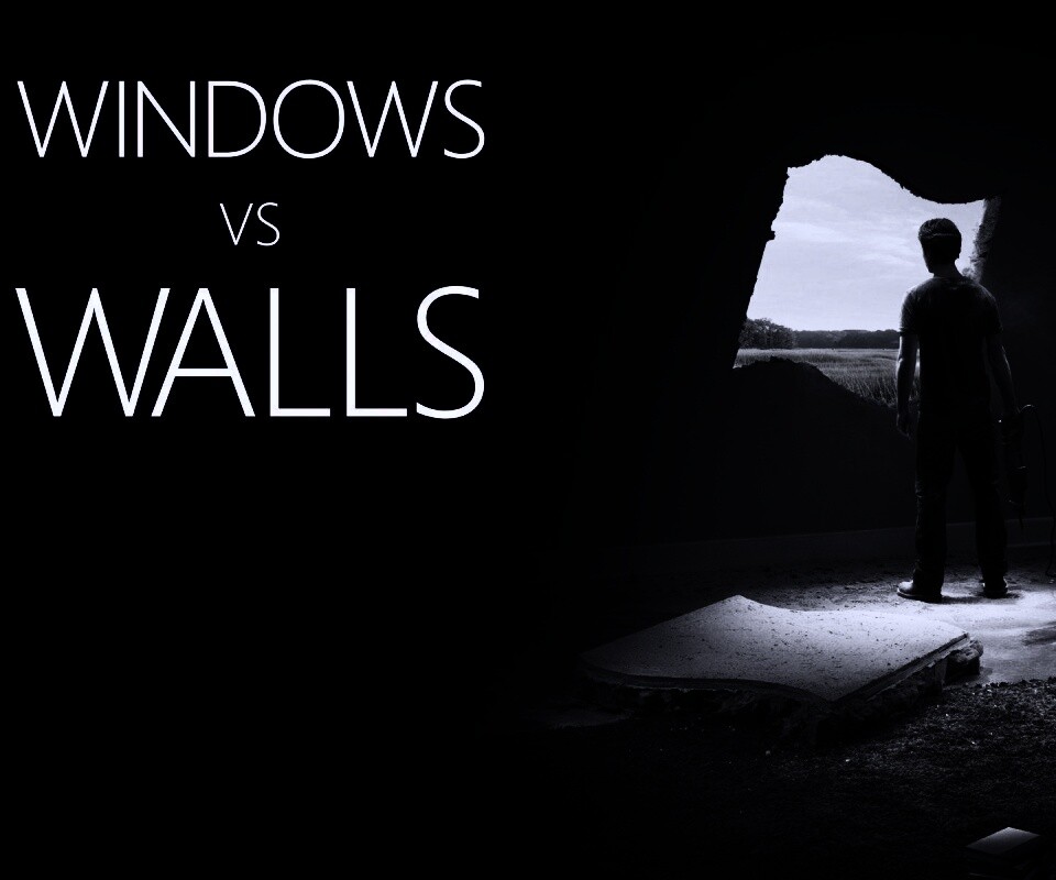 Windows против стен обои