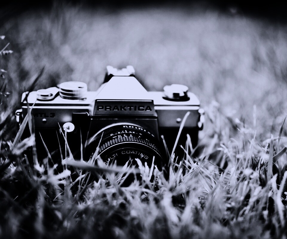 Фотоаппарат Praktica в траве обои