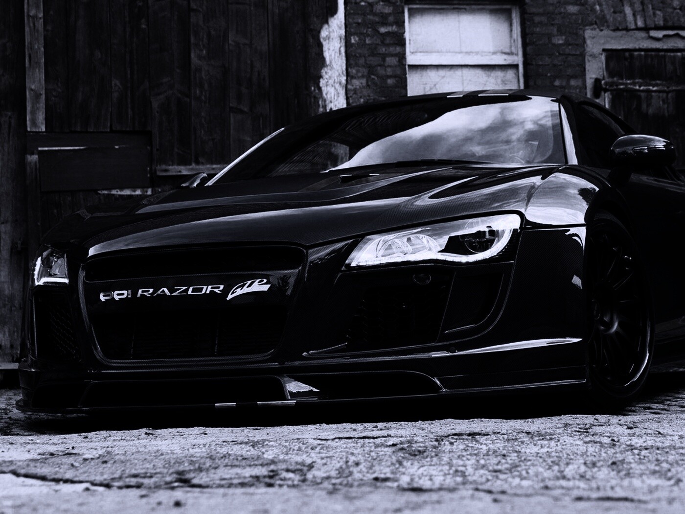 Черная Audi R8 обои