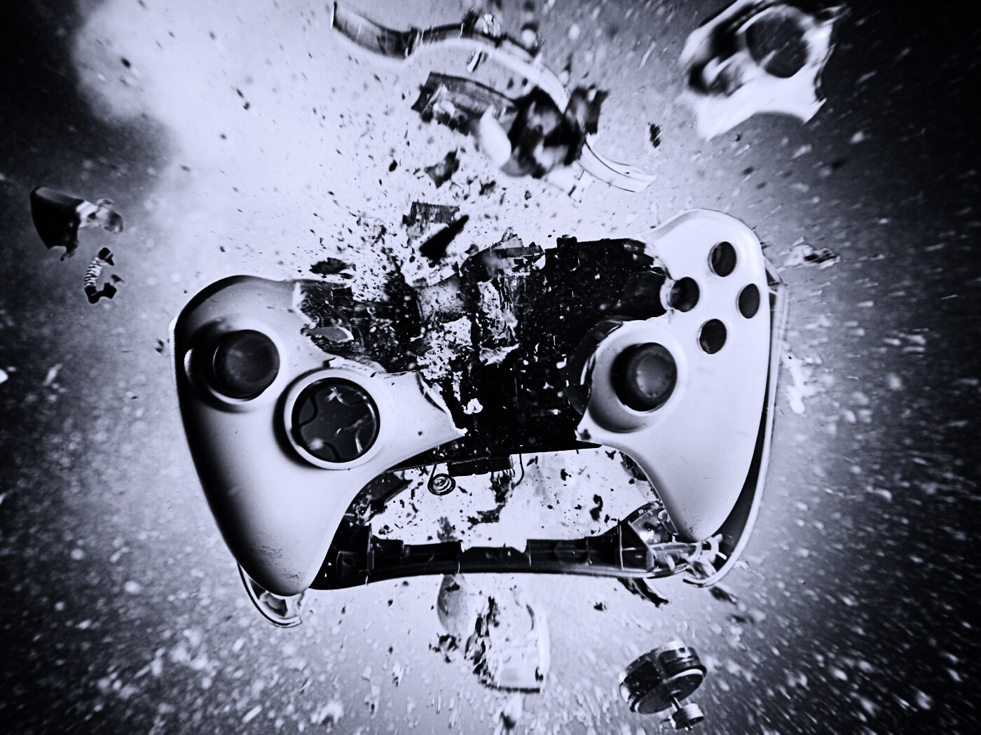 Взрывающийся белый контроллер xbox обои
