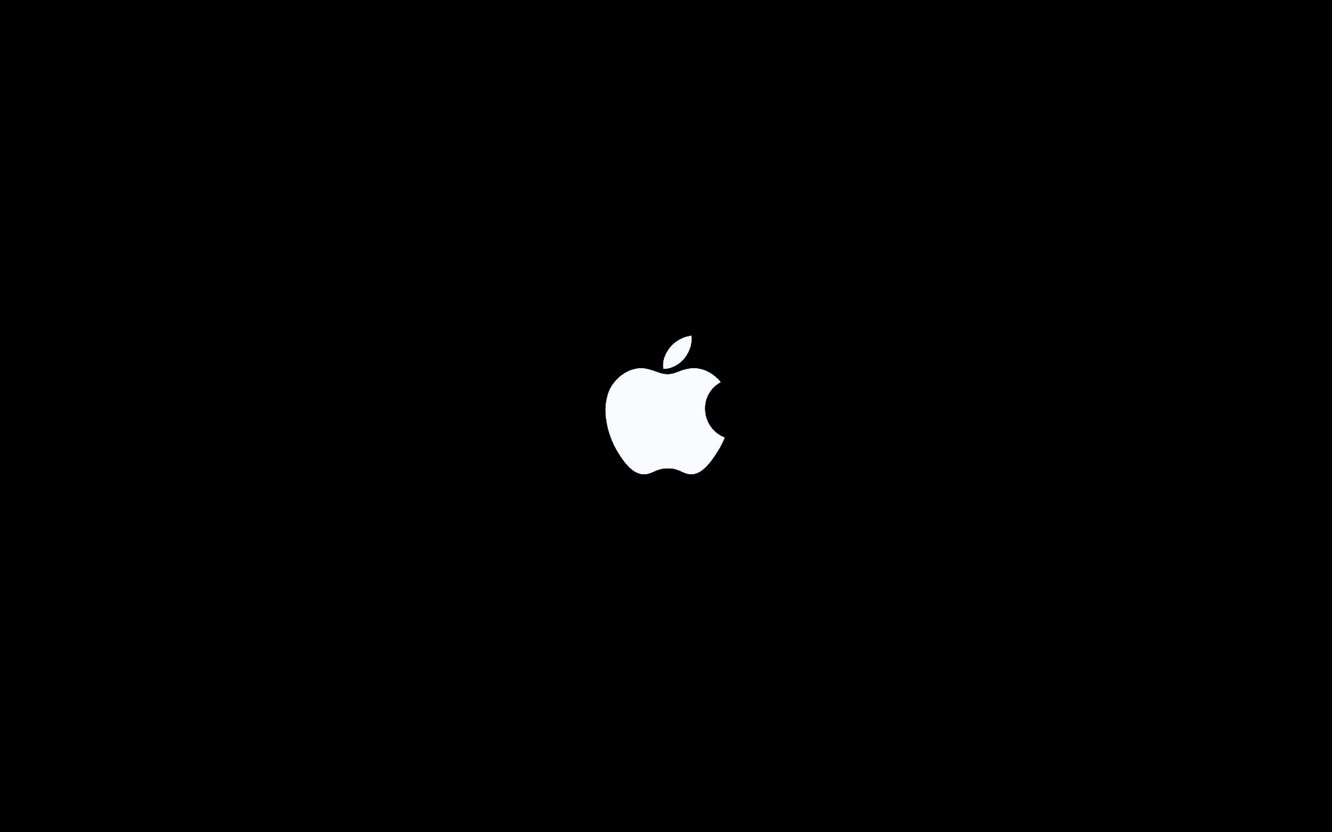 Логотип Apple на черном фоне обои