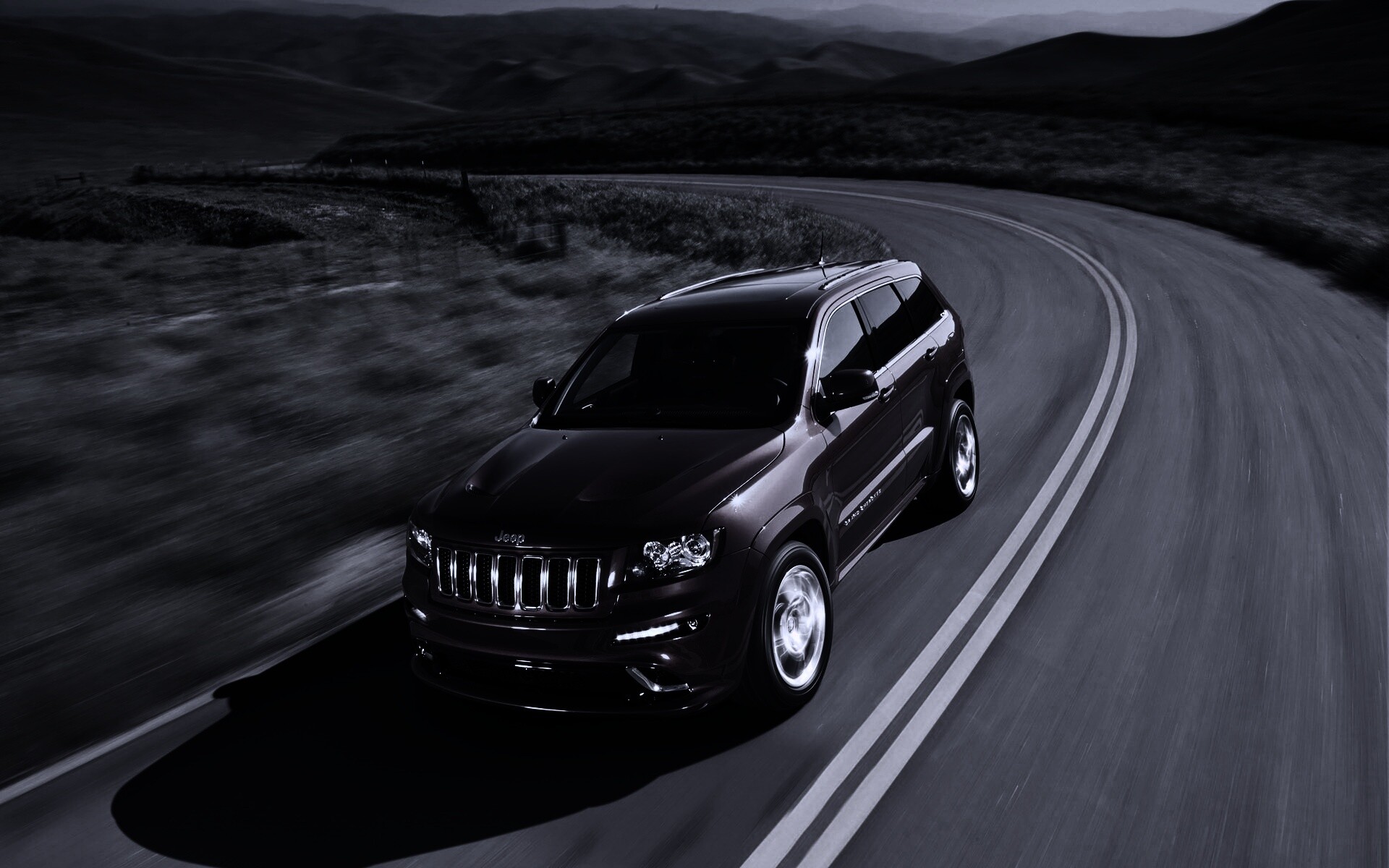 Jeep на дороге обои