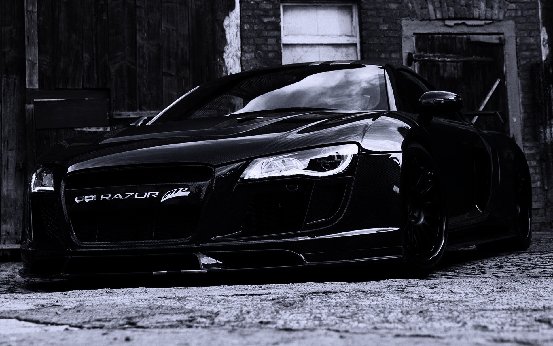 Черная Audi R8 обои