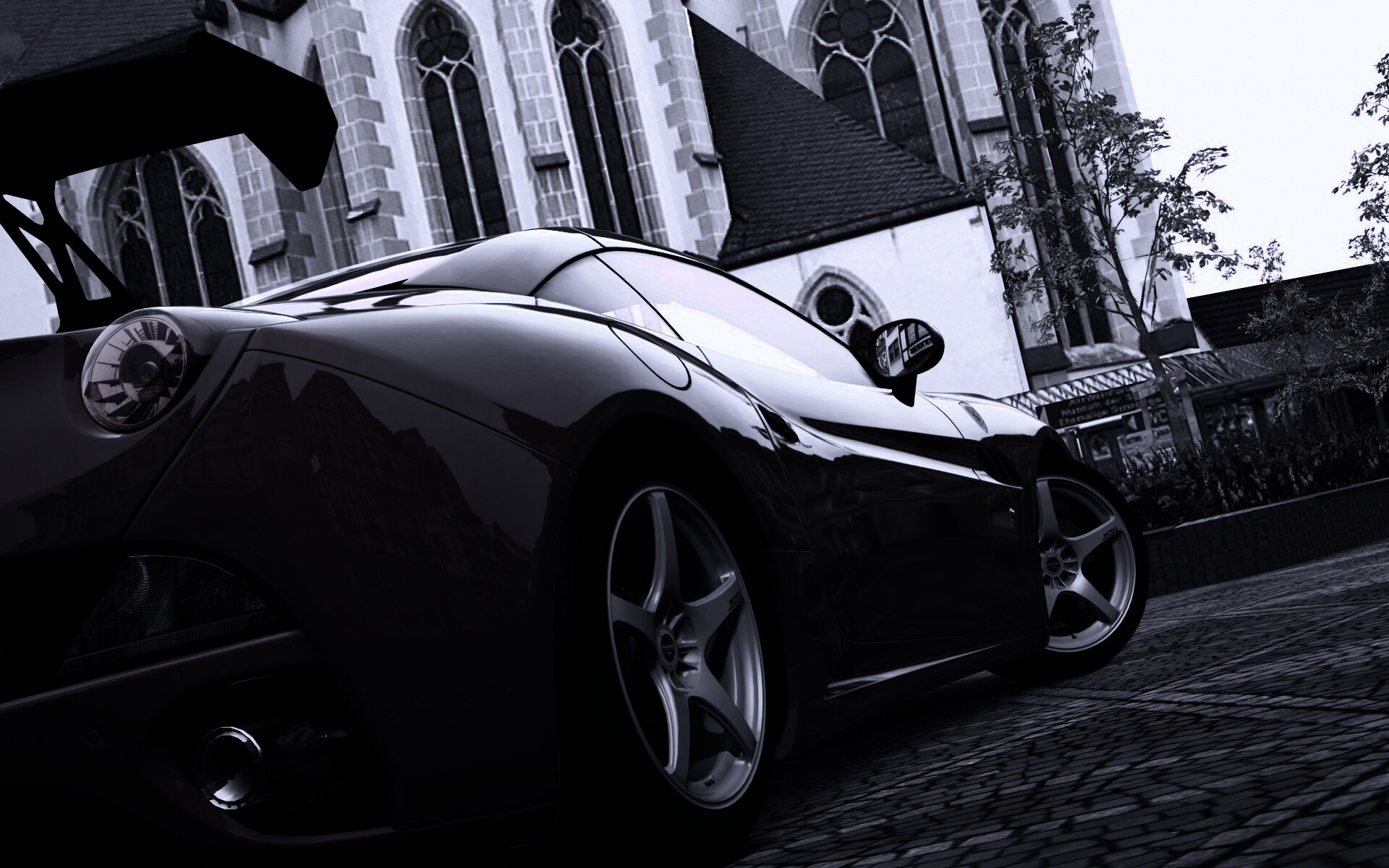 Ferrari на мостовой обои