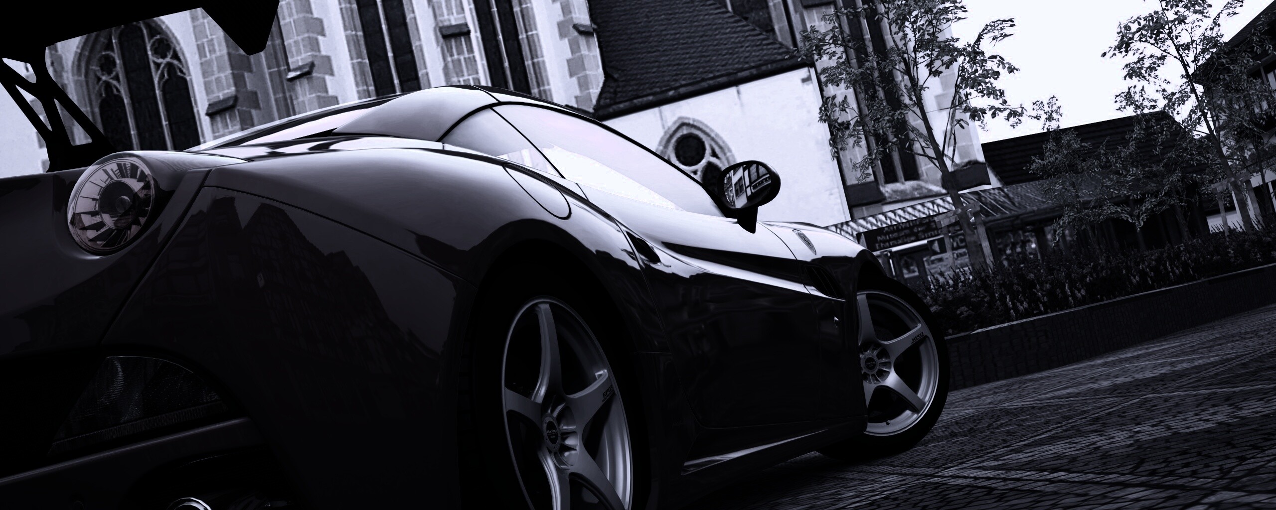 Ferrari на мостовой обои