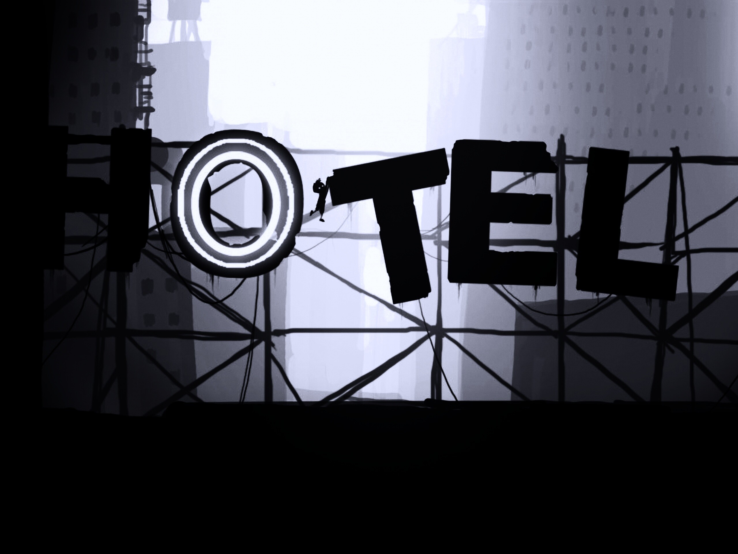 Мальчик из Limbo на вывеске "Hotel" обои