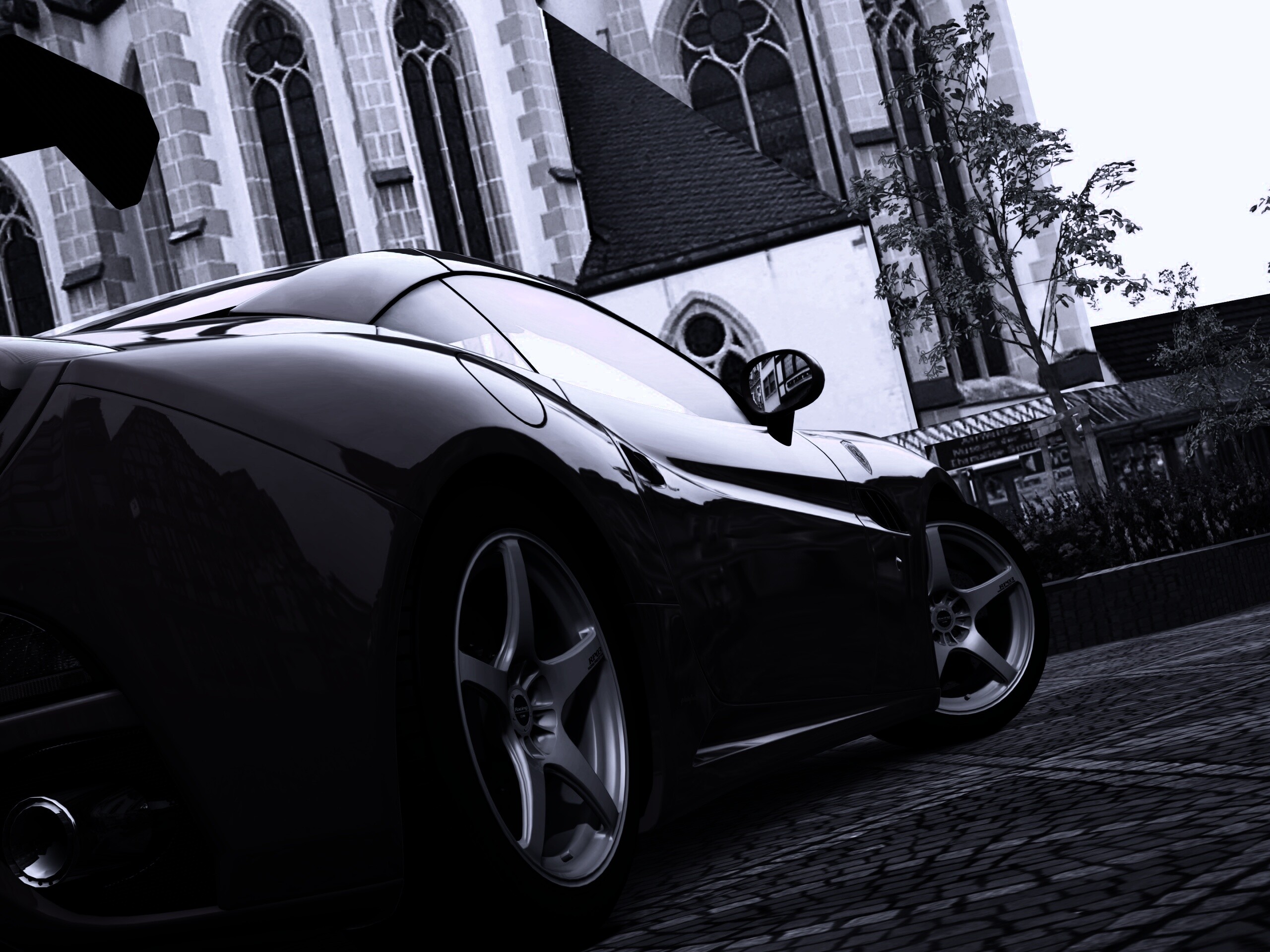 Ferrari на мостовой обои