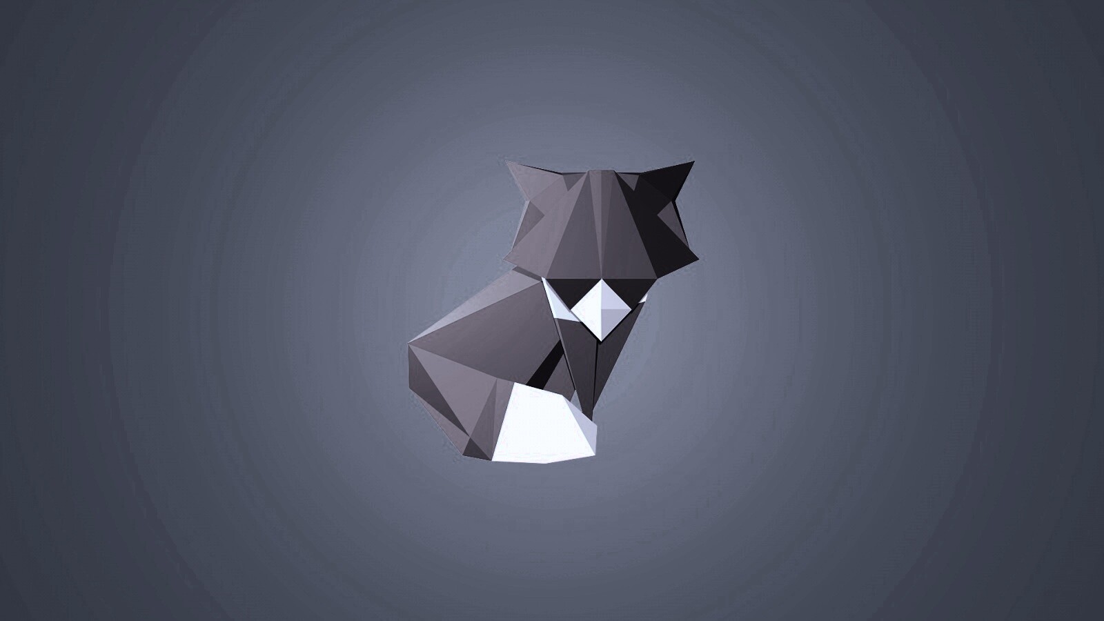 Origami fox обои