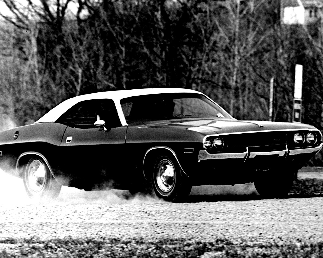 Черно-белое фото Dodge обои