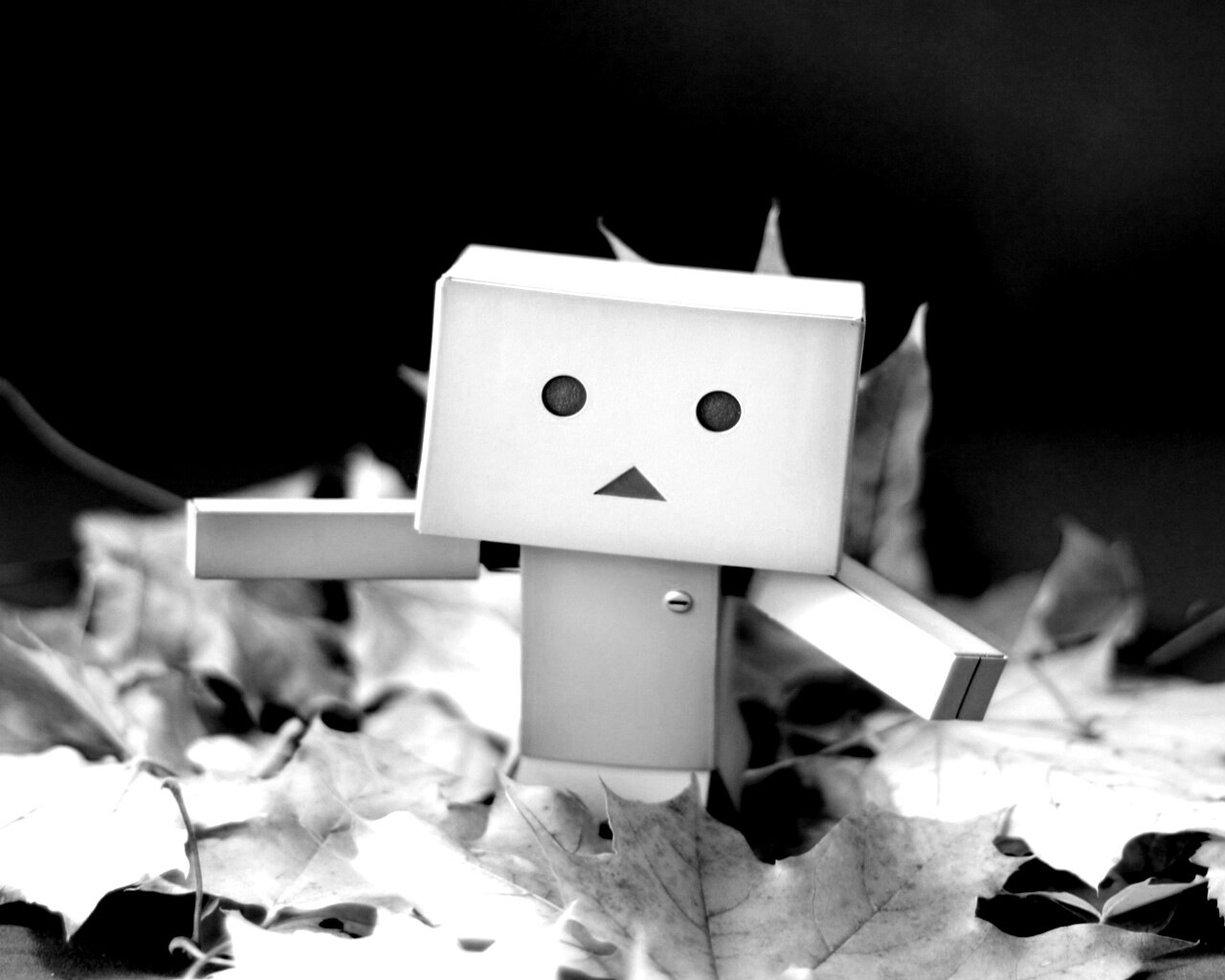  Yotsubato Danbo резвится листьях обои