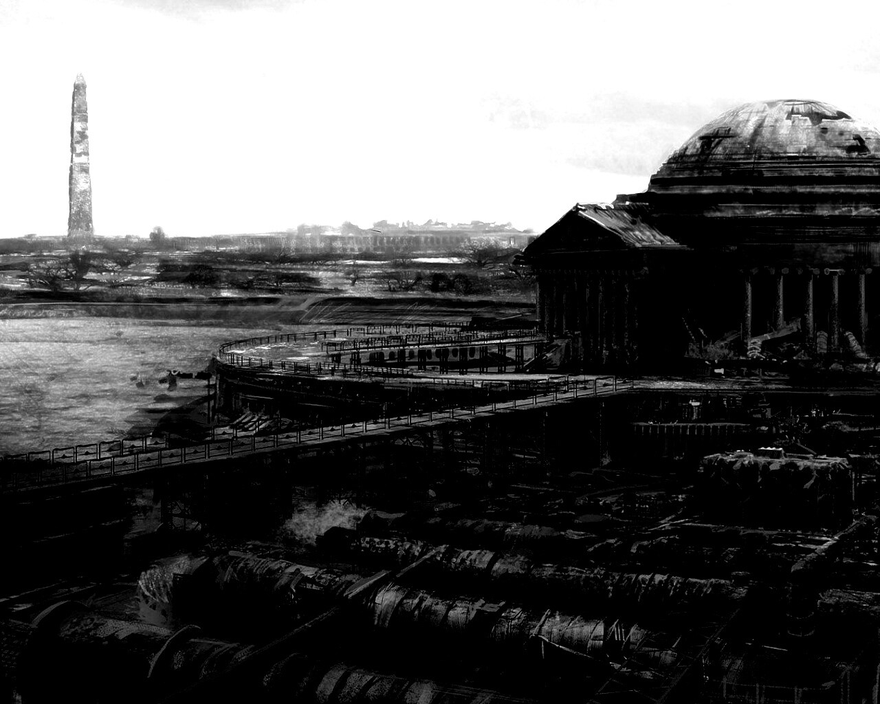 Водоочиститель в мемориале Джеферсона из Fallout 3 обои