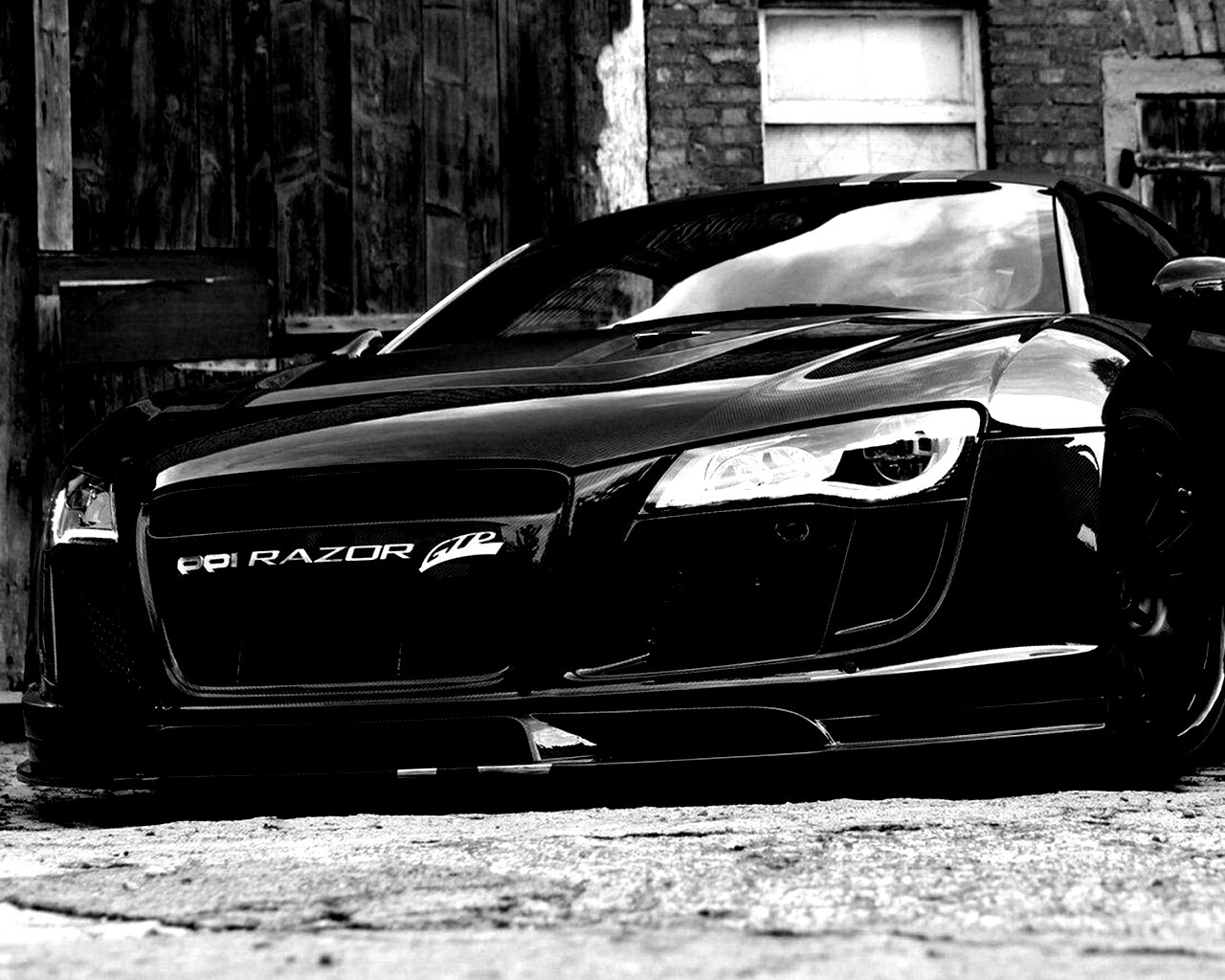 Черная Audi R8 обои