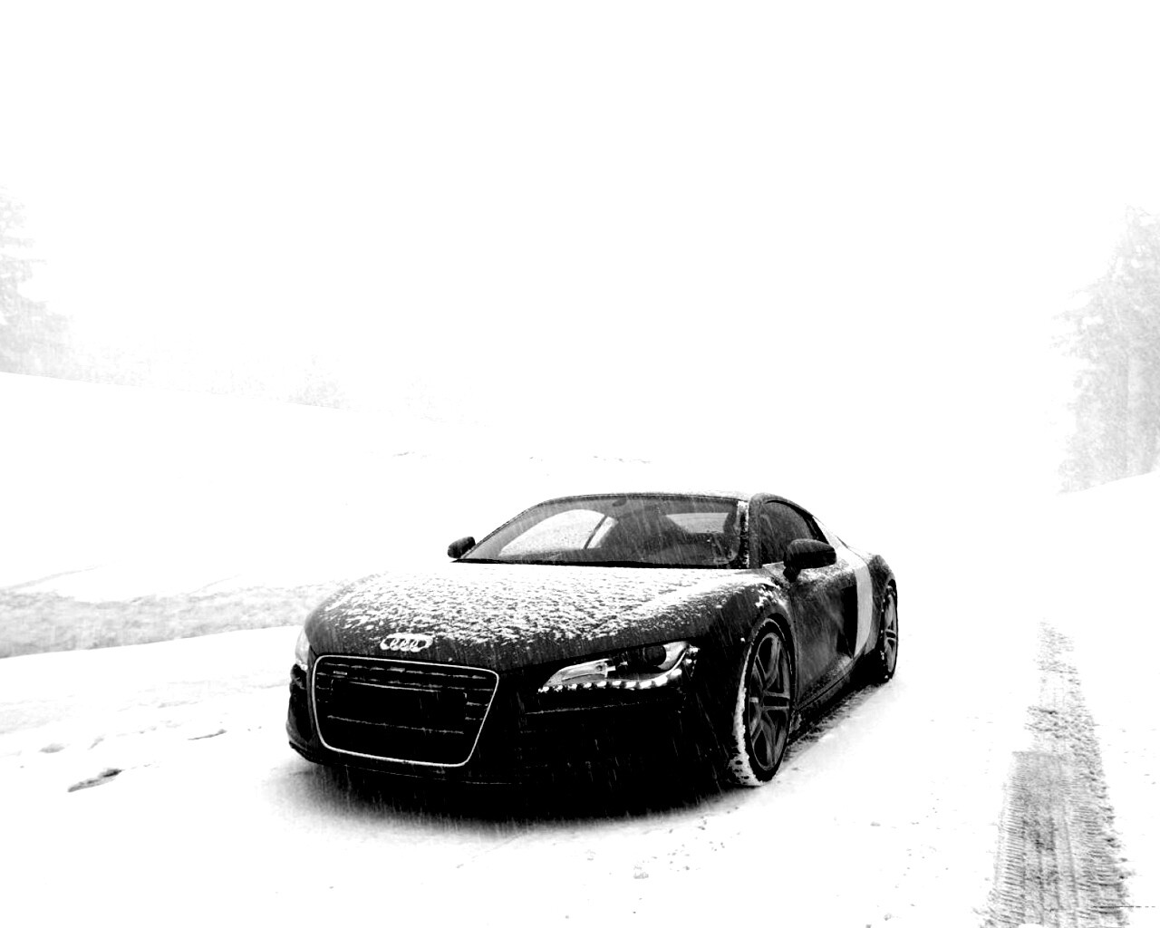 Audi R8 зимой обои