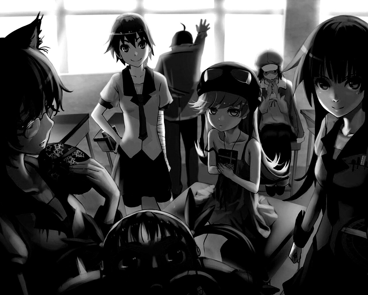 Девушки из Bakemonogatari обои