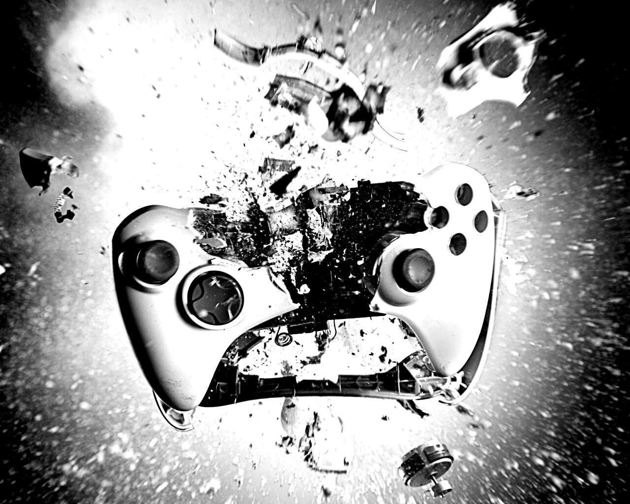 Взрывающийся белый контроллер xbox обои