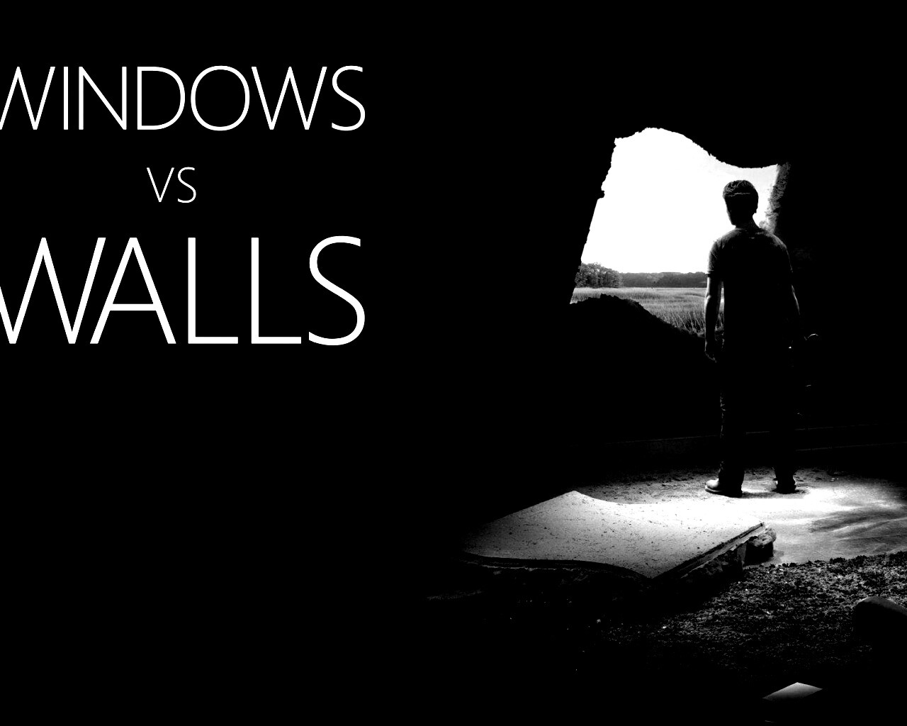 Windows против стен обои