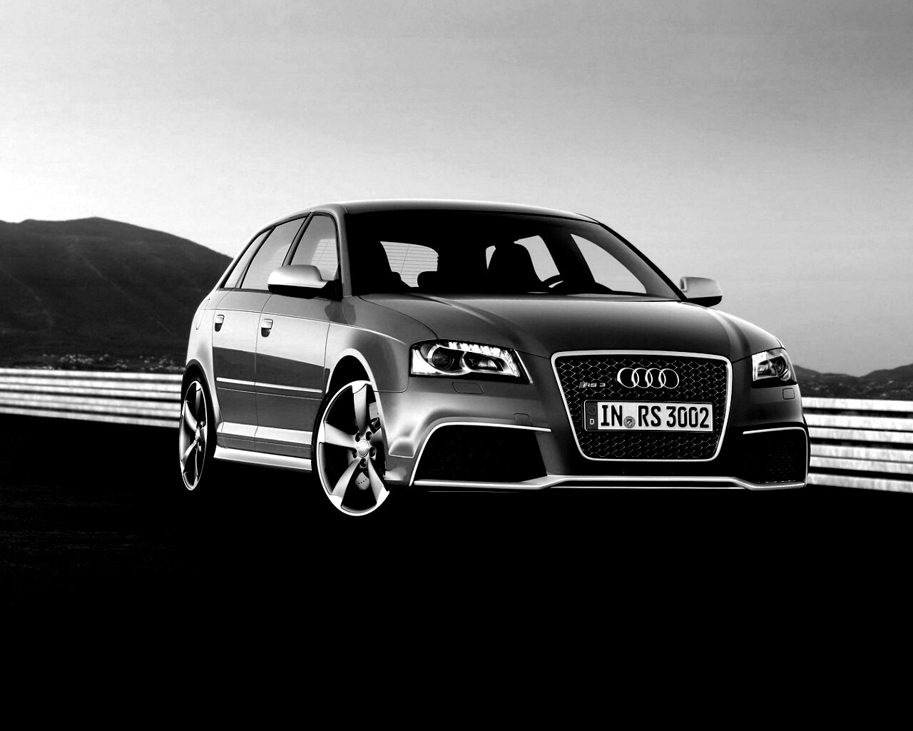 Красная Audi RS3 спереди обои
